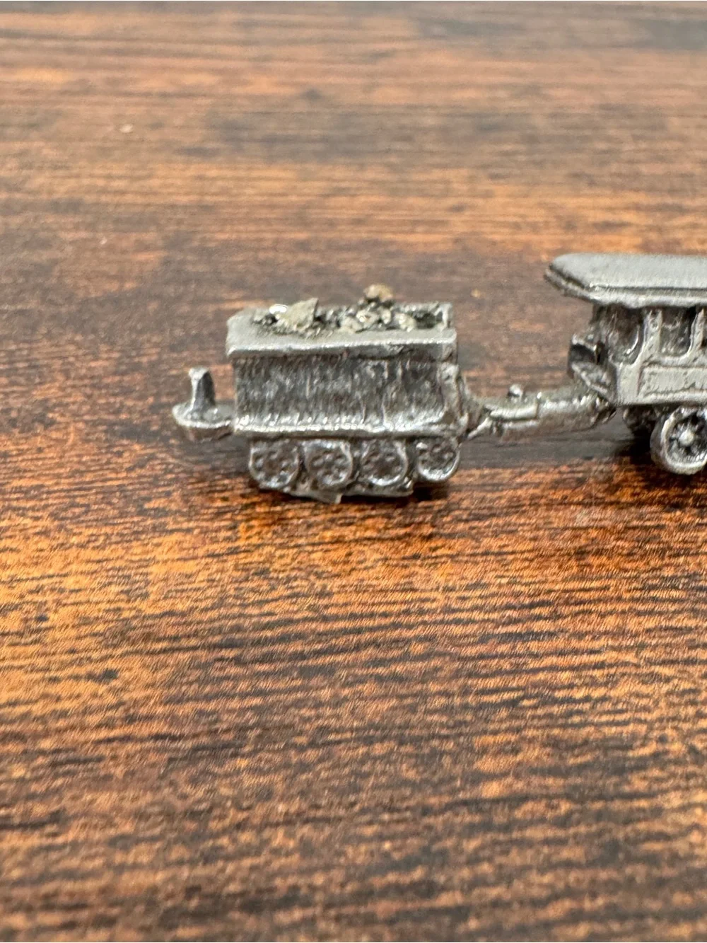 Vintage Miniature Silver Train Locomotive Figurine Mini Model Collectible